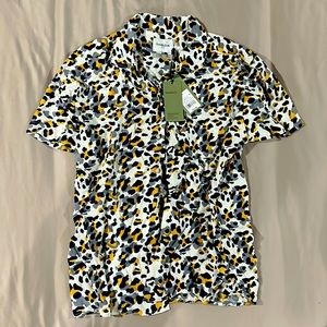 Men’s L leopard print button down shirt